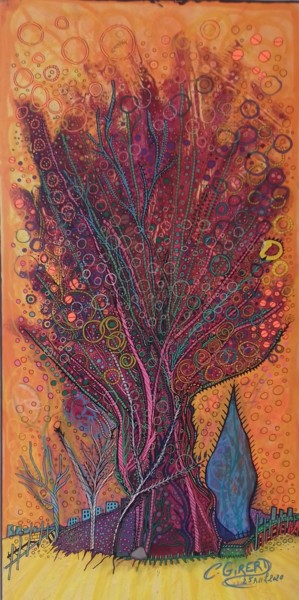 Pittura intitolato "mon arbre" da Girerd Christophe, Opera d'arte originale, Acrilico