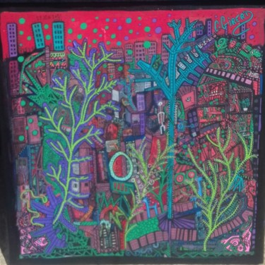 Peinture intitulée ""Parc urbain"" par Girerd Christophe, Œuvre d'art originale, Acrylique