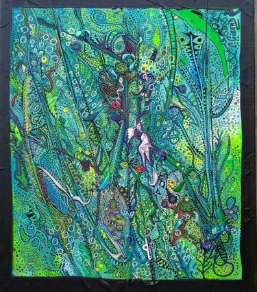 Peinture intitulée ""le monde vert"" par Girerd Christophe, Œuvre d'art originale, Acrylique