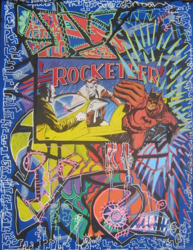 Peinture intitulée "Rocketefer" par Girerd Christophe, Œuvre d'art originale, Collages