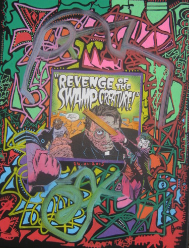 Peinture intitulée "revenge" par Girerd Christophe, Œuvre d'art originale, Collages