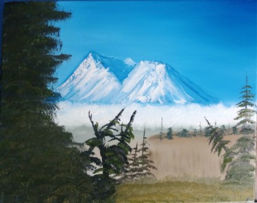 Painting titled "Shasta Fog From Lav…" by Topher, Original Artwork, Oil