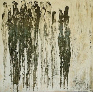 Peinture intitulée "Black in White" par Torc'H Nanou, Œuvre d'art originale, Huile