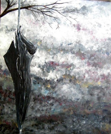 Pittura intitolato "parapluie de nuit.j…" da T P, Opera d'arte originale, Acrilico