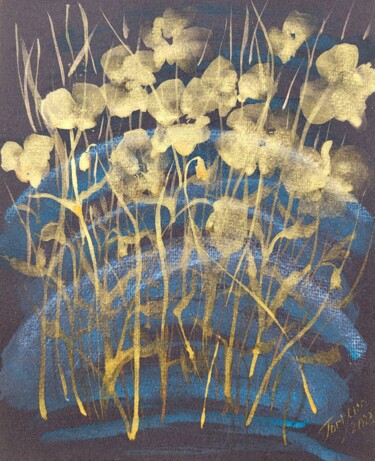 Peinture intitulée "Беззаботное детство" par Tori Min, Œuvre d'art originale, Aquarelle