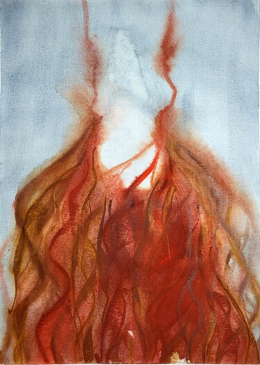 Peinture intitulée "Мои печали, мои удо…" par Tori Min, Œuvre d'art originale, Aquarelle