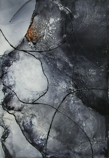 Painting titled "Rock stone texture" by Tories Dor, Original Artwork, Ink