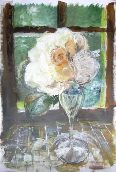 Peinture intitulée "Rose" par Nathalie Torrents, Œuvre d'art originale