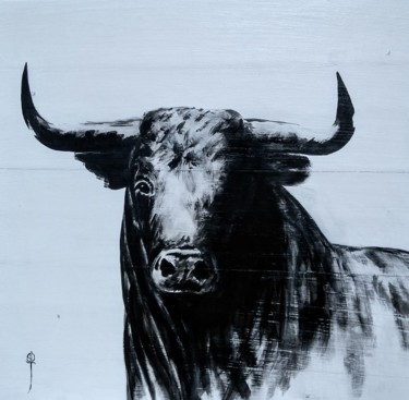 Peinture intitulée "tete de toro" par Toros Bleus, Œuvre d'art originale, Acrylique