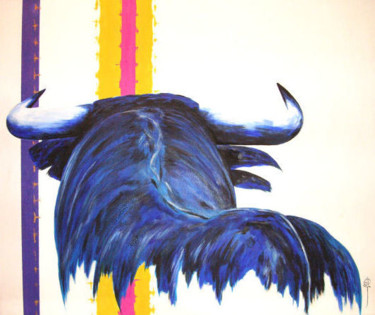 Pittura intitolato "toro bleu" da Toros Bleus, Opera d'arte originale, Acrilico