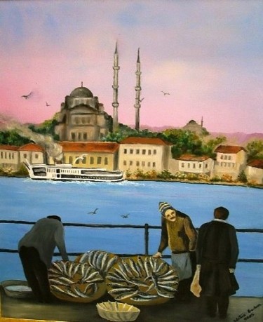 "İstanbul'da Balıkçı…" başlıklı Tablo Hatun Erdem tarafından, Orijinal sanat