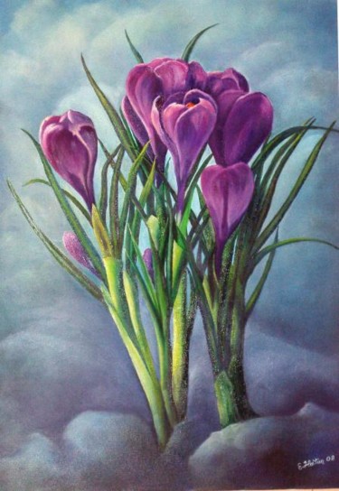"Mor Safran Çiçeği" başlıklı Tablo Hatun Erdem tarafından, Orijinal sanat