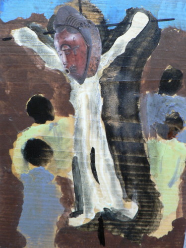 Malerei mit dem Titel "christ toross" von Toross, Original-Kunstwerk, Collagen