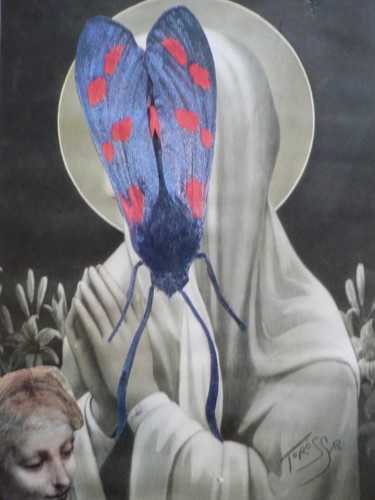 Painting titled "ave maria toross" by Toross, Original Artwork, Acrylic Mounted on Cardboard
