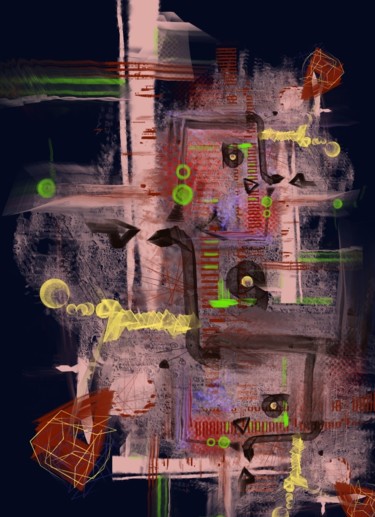 Arts numériques intitulée "Bric a brac" par Michèle Tortissier, Œuvre d'art originale, Peinture numérique