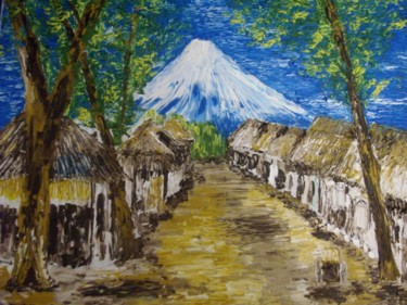 Peinture intitulée "Fujiyama" par Toshio Asaki, Œuvre d'art originale, Huile