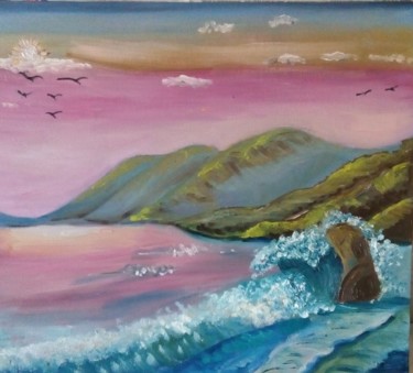 Painting titled "Море" by Anna K, Original Artwork, Oil
