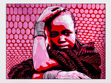 Incisioni, stampe intitolato "EXPECTATION" da Tosin Oyeniyi, Opera d'arte originale, Incisioni su linoleum