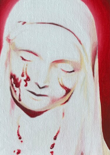 Pintura titulada "La Madonna piange s…" por Toso Il, Obra de arte original, Oleo