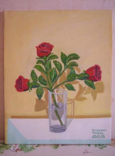 Painting titled "kulirk, fleurs" by Tossoun Nadoyan, Original Artwork
