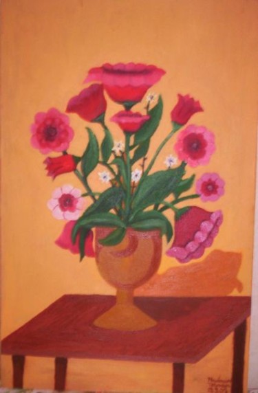 Painting titled "gule, fleurs" by Tossoun Nadoyan, Original Artwork