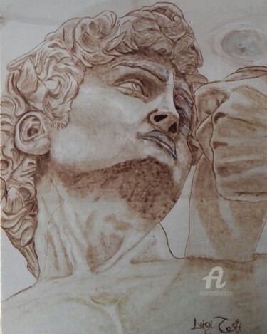 Disegno intitolato "Dettaglio David" da Luigi Tosti, Opera d'arte originale, Altro