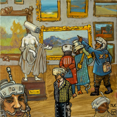 Malerei mit dem Titel "Exhibition of the f…" von Tot_chuvak, Original-Kunstwerk, Öl Auf Keilrahmen aus Holz montiert