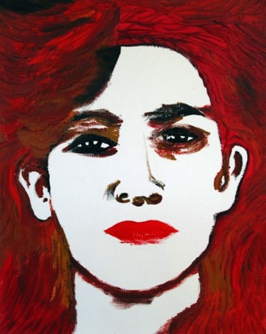 Peinture intitulée "Portrait de femme a…" par Daniel T, Œuvre d'art originale, Huile