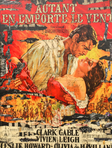 Gone with the Wind Collages intitulée "Gone with the Wind" par Ka, Œuvre d'art originale, Collages