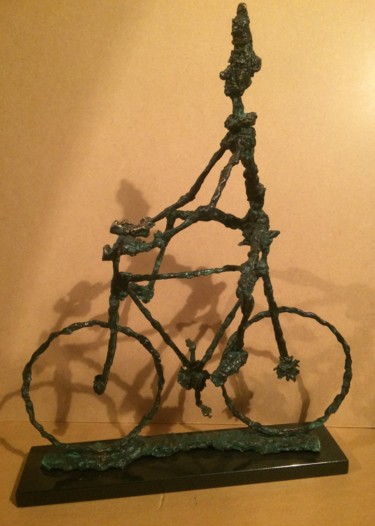 Sculptuur getiteld "Bicycle clown 1." door Erno Toth, Origineel Kunstwerk, Bronzen