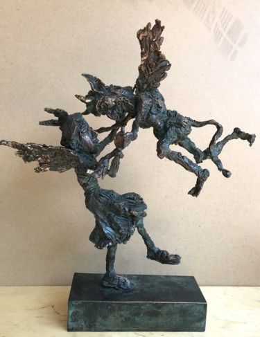 Скульптура под названием "Angel and devil (Go…" - Erno Toth, Подлинное произведение искусства, Бронза
