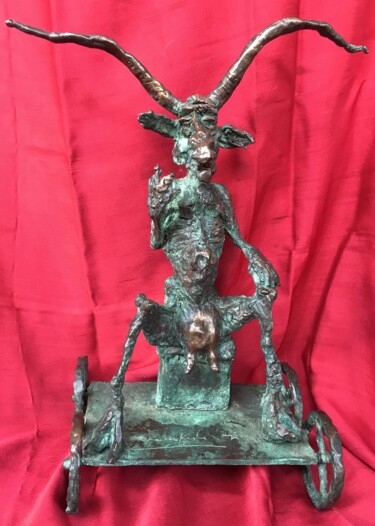 "Goat king" başlıklı Heykel Erno Toth tarafından, Orijinal sanat, Bronz