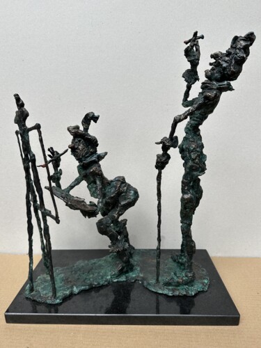 Skulptur mit dem Titel "Rembrandt and the c…" von Erno Toth, Original-Kunstwerk, Bronze