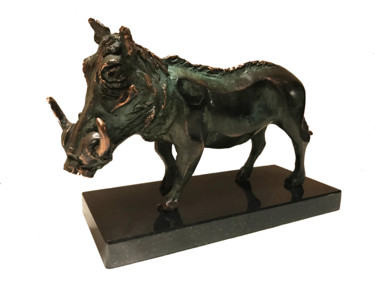 Sculpture titled "Wild boar" by Kristof Toth, Original Artwork, Bronze