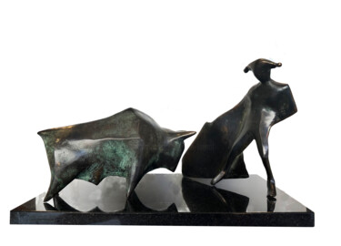 Sculpture intitulée "Corrida" par Kristof Toth, Œuvre d'art originale, Bronze