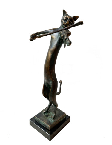 Escultura intitulada "Cat song" por Kristof Toth, Obras de arte originais, Bronze
