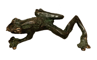 Скульптура под названием "Slithering frog" - Kristof Toth, Подлинное произведение искусства, Бронза