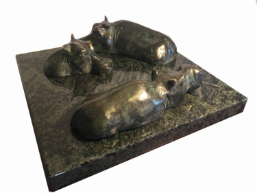 Sculpture titled "Hippos" by Kristof Toth, Original Artwork, Bronze