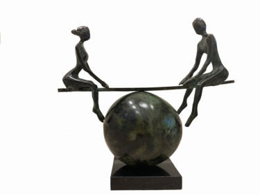 Sculpture intitulée "Balance" par Kristof Toth, Œuvre d'art originale, Bronze