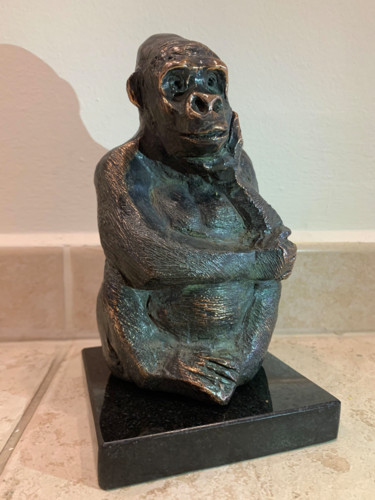 Γλυπτική με τίτλο "Gorilla" από Kristof Toth, Αυθεντικά έργα τέχνης, Μπρούντζος