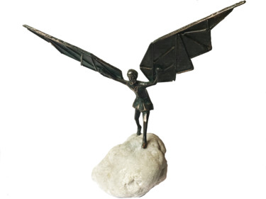 Скульптура под названием "Icarus" - Kristof Toth, Подлинное произведение искусства, Бронза