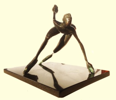 Escultura intitulada "Speed scater" por Kristof Toth, Obras de arte originais, Bronze