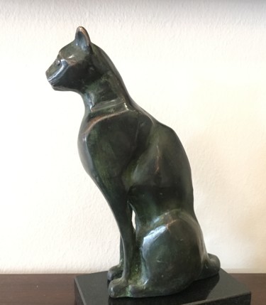 Cat Sculpture titled "Cat" by Kristof Toth, Original Art, Bronze