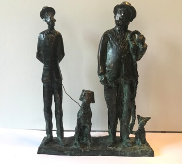 Scultura intitolato "Stan & Pan" da Kristof Toth, Opera d'arte originale, Bronzo