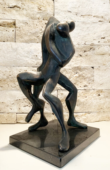 Sculpture titled "Wrestlers" by Kristof Toth, Original Artwork, Bronze