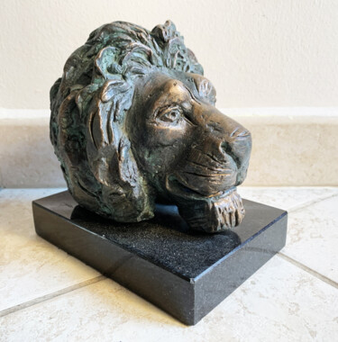 Rzeźba zatytułowany „Lion's head” autorstwa Kristof Toth, Oryginalna praca, Brąz