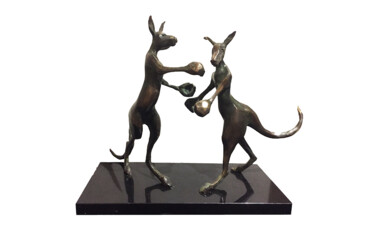 Sculpture titled "Kangaroo box" by Kristof Toth, Original Artwork, Bronze