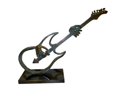 Escultura intitulada "Guitar player" por Kristof Toth, Obras de arte originais, Bronze