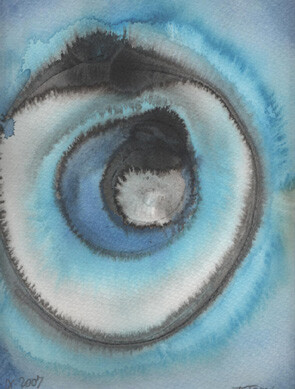 Pintura titulada "1ª en azules" por Totom, Antonio Garcia Calvente (1957-2015), Obra de arte original, Acuarela