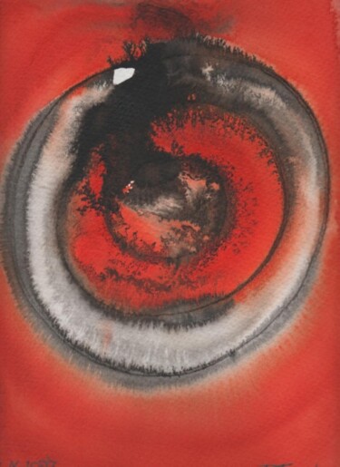 Malerei mit dem Titel "2ª :sobre fondo rojo" von Totom, Antonio Garcia Calvente (1957-2015), Original-Kunstwerk, Öl